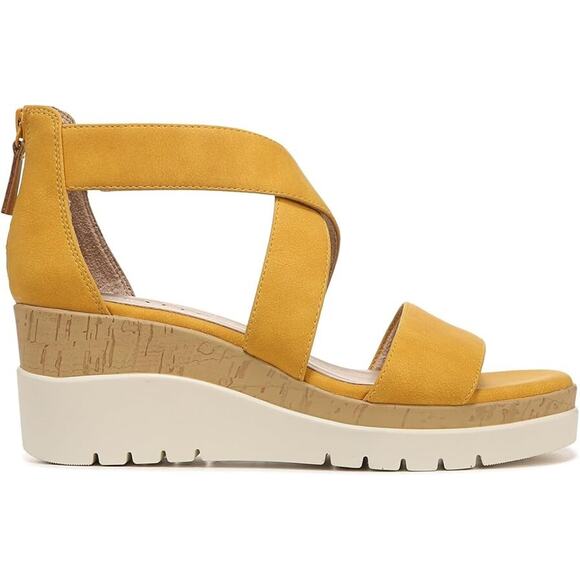 Soul Naturalizer Women's Goodtimes Ankle Strap Wedge Sandals, Yellow Size 9M - Picture 2 of 7